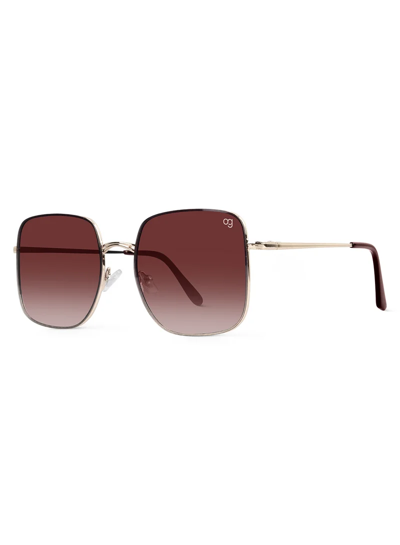 Woggles Latest & Stylish UV Protected Ray Golden Square Sunglasses for Men & Women