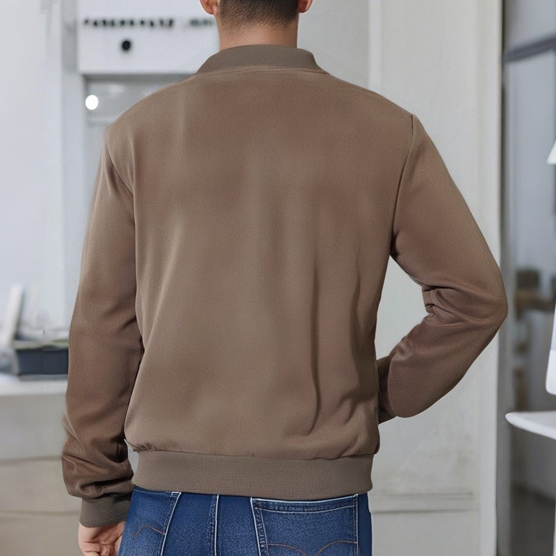 American Men'S Suede Jacket Spring And Autum Fashion Casual Zipper Long-Sleeved Cardigan Jacket - Image 3