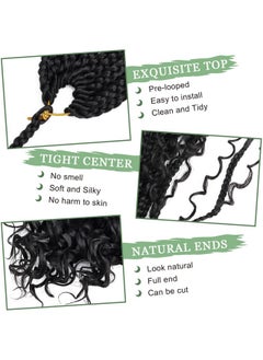 Eerya 8 Packs Goddess Box Braids Crochet Hair 10 Inch Pre-Looped Bohemian Crochet Boho Box Braids With Curly Ends 3X Crochet Braids Hair For Women Synthetic Braiding Hair (#1B)  - Image 3