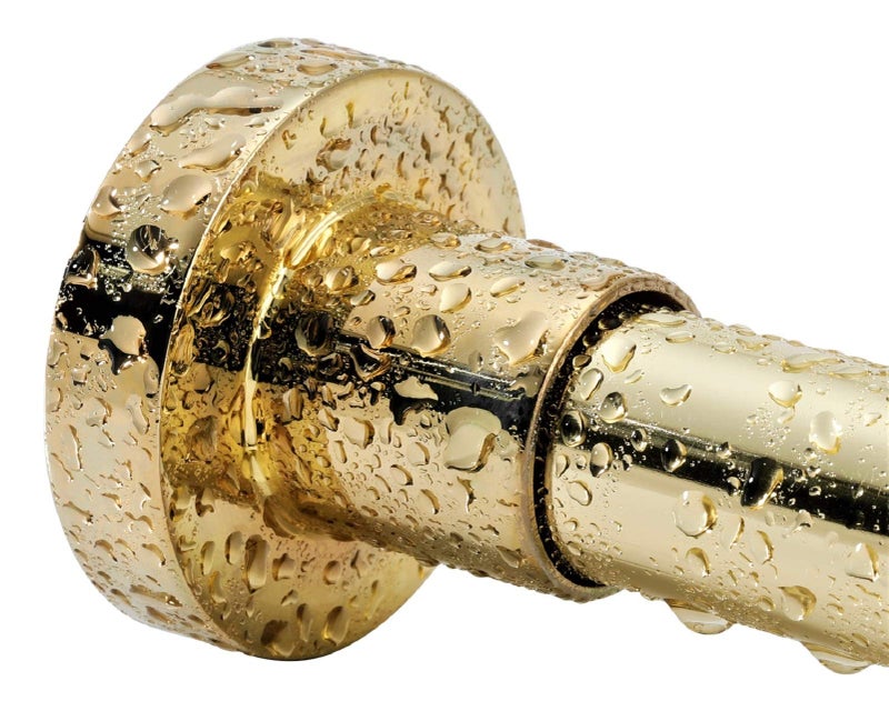 BRIOFOX Spring Tension Curtain Rod 43-73 Inches, Rust-Resistance and Non-Slip Shower Curtain Rod for Window or Bathroom, Gold - Image 1