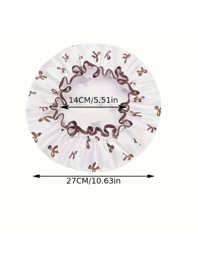 Pink Shower Cap For Women Double Layered Reusable Large Capacity 27cm - Image 4