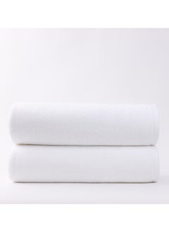 White Rose Towel White Rose 2-Piece  Set, 100% Premium Cotton 600 GSM Superior Quality, Quick Dry Highly Absorbent Thick Bathroom Soft Hotel s for Bath And Spa,  Set Includes 2 Bath Sheet (90x180 cm) White  - Image 2