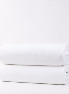 White Rose Towel White Rose 2-Piece  Set, 100% Premium Cotton 600 GSM Superior Quality, Quick Dry Highly Absorbent Thick Bathroom Soft Hotel s for Bath And Spa,  Set Includes 2 Bath Sheet (90x180 cm) White  - Image 3