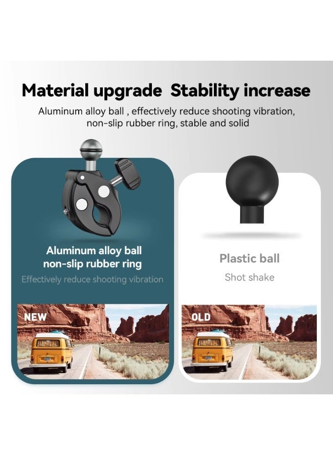 TELESIN Motorcycle Bicycle Rail Mount Clamp with 360 degree Ball Mount Clip For Gopro Hero DJI OSMO Action Insta 360 For Phone - Image 5