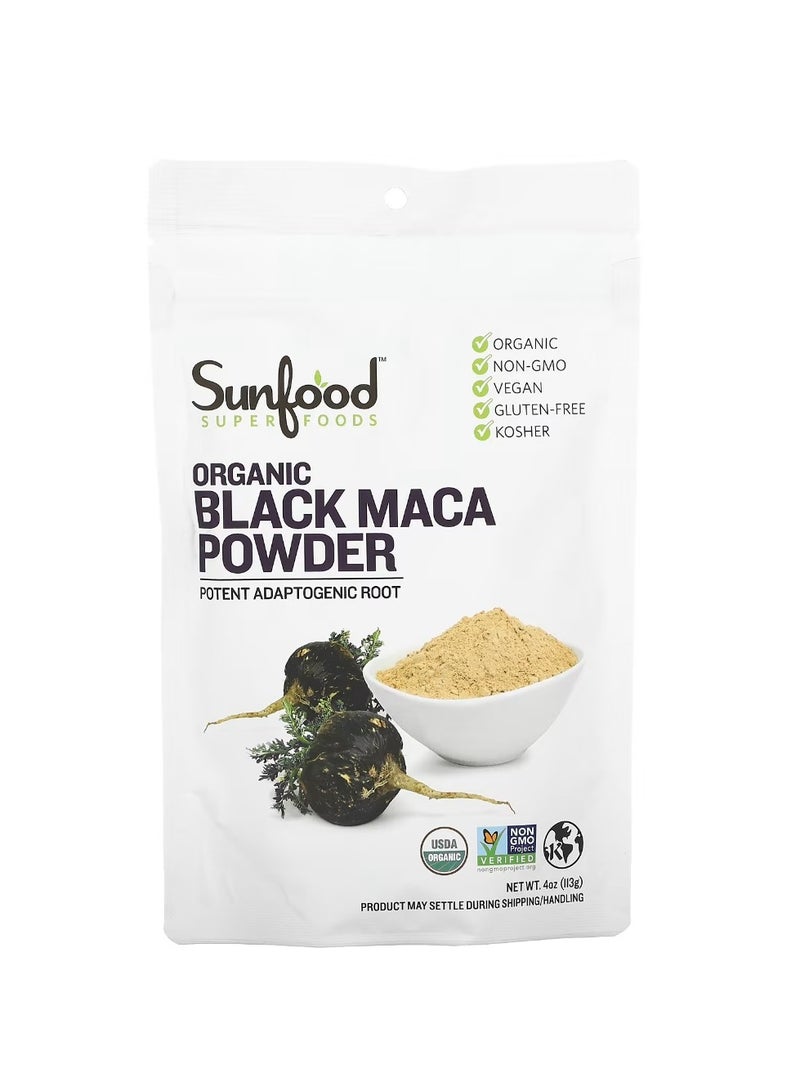 Sunfood Superfoods Organic Black Maca Powder 4 oz (113 g) - Image 1