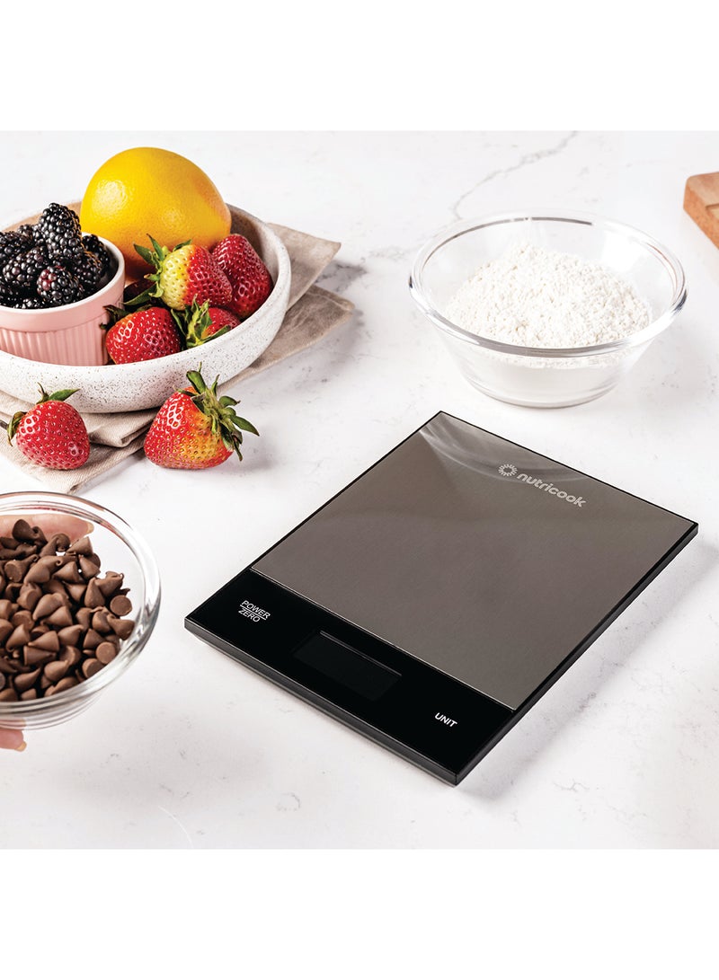 Nutricook Food Scale, 11lb Digital Kitchen Scale, Weight in Grams and Ounces (1g Precise) for Baking, Cooking, Nutrition and Meal Prep, Tare Function Silver - Image 5
