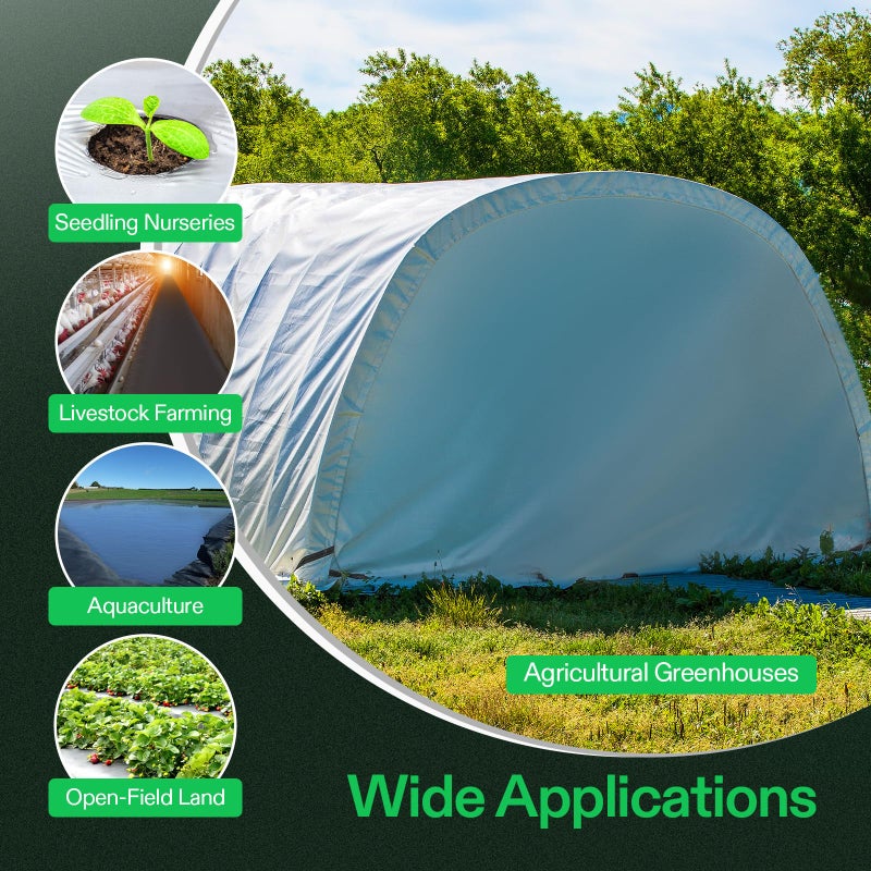 VIVOSUN Black and White Panda Film, 10' x 10' 5.5 Mil Poly Film, Blackout Tarp for Warm House - Image 2