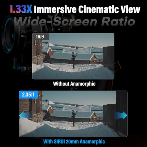 SIRUI 20mm T1.8 1.33X Anamorphic Lens, S35 Autofocus Lens for E Mount Cameras, A6500, A6700, FX3/30, ZV-E Series, A7 Series, A9/9II (Neutral Flare) - Image 2