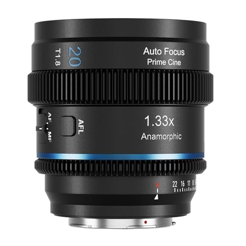SIRUI 20mm T1.8 1.33X Anamorphic Lens, S35 Autofocus Lens for E Mount Cameras, A6500, A6700, FX3/30, ZV-E Series, A7 Series, A9/9II (Neutral Flare) - Image 1
