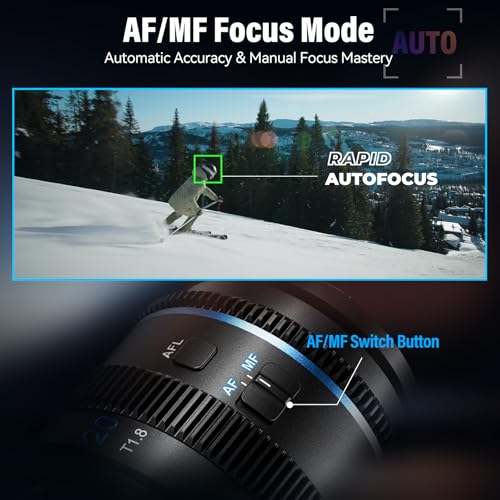SIRUI 20mm T1.8 1.33X Anamorphic Lens, S35 Autofocus Lens for E Mount Cameras, A6500, A6700, FX3/30, ZV-E Series, A7 Series, A9/9II (Neutral Flare) - Image 3