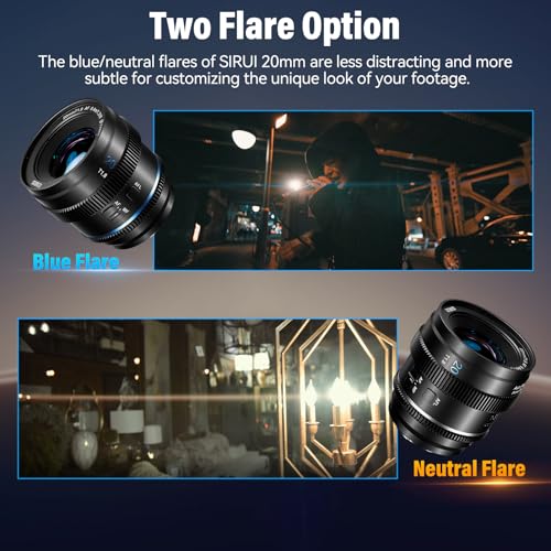 SIRUI 20mm T1.8 1.33X Anamorphic Lens, S35 Autofocus Lens for E Mount Cameras, A6500, A6700, FX3/30, ZV-E Series, A7 Series, A9/9II (Neutral Flare) - Image 4