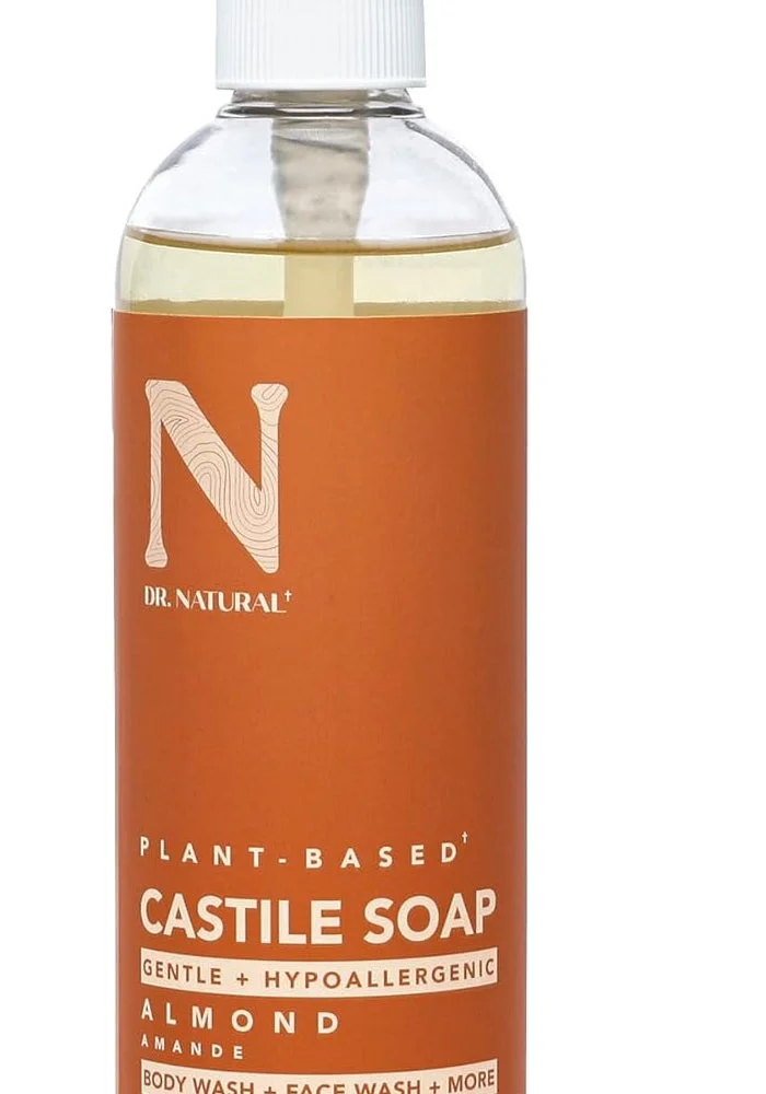 Dr. Natural Dr. Natural Castile Liquid Soap, Almond, 16 oz - Plant-Based Multi-Purpose Soap