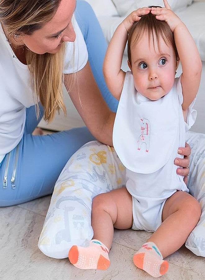 CUTEABLY Baby Girl Cotton Socks, Non-Slip Grip, Animal and Pattern Designs, 0-24 Months, Multi-coloured (IN, Age, 6 Months, 12 Months, 3, Multicolour) - Image 3