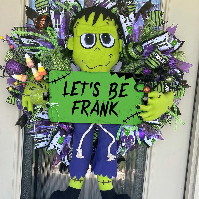 flinelife Let's Be Frank Sign, 12x6, Horror Movie Sign, Wreath Sign for Indoor Outdoor Use - Image 4