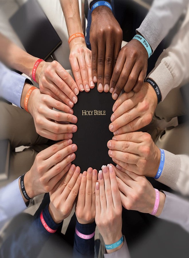 Bonuci 50 Pcs Jesus Loves You Bracelets Adjustable Christian Jesus Wristbands Bulk Colorful Webbing Inspirational Bracelet for Adults Novelty Religious Party Favors, 10 Styles - Image 5