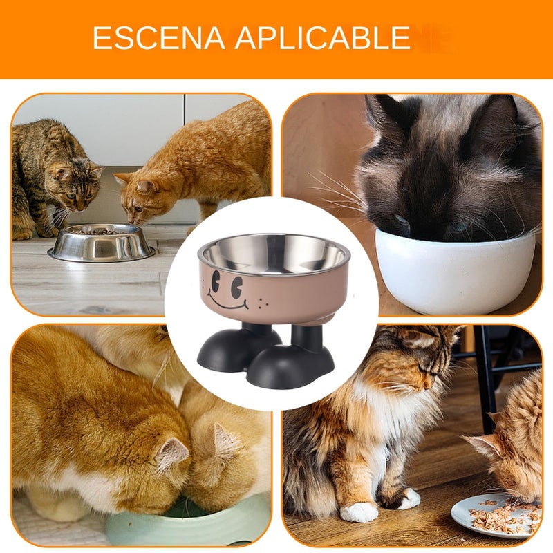 Rose Stainless Steel Raised Pet Bowl Anti Leak Reduces Neck Joint Tiredness For Cats Puppies - Image 5