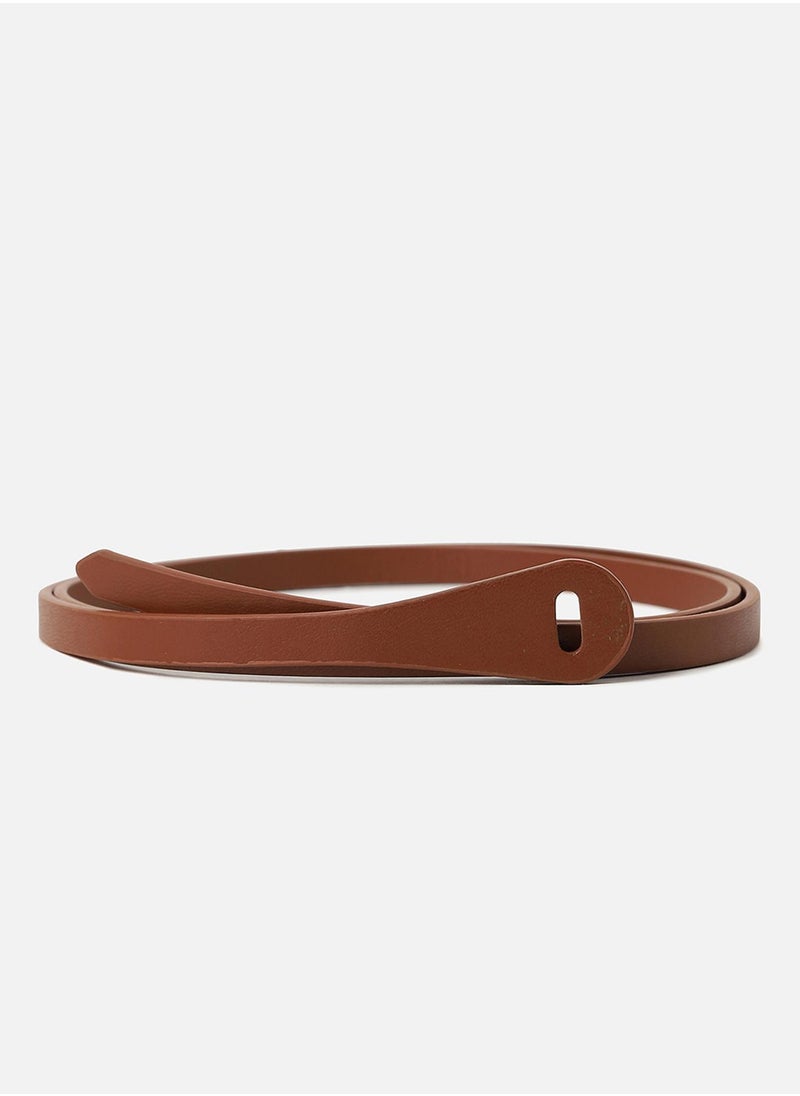 Haute Sauce Tan Brown Solid Twist Belt  - Image 4