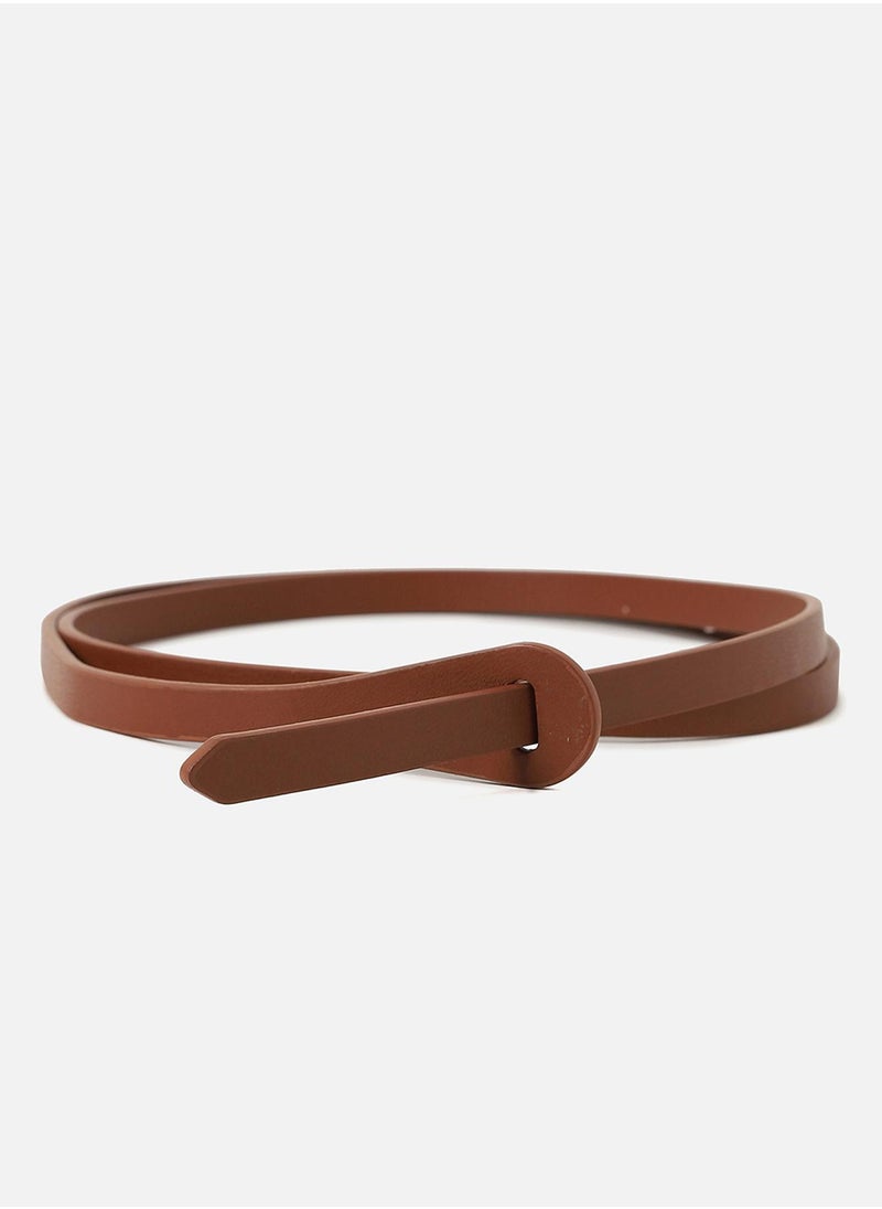 Haute Sauce Tan Brown Solid Twist Belt  - Image 1