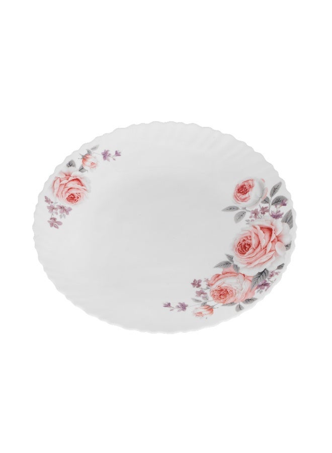 Delcasa Peace Rose 33 Piece Opalware Dinner Set- DC3708/ Includes Oval Plate, Dinner and Flat Plates, Salad Bowls and Soup Spoons - Image 4