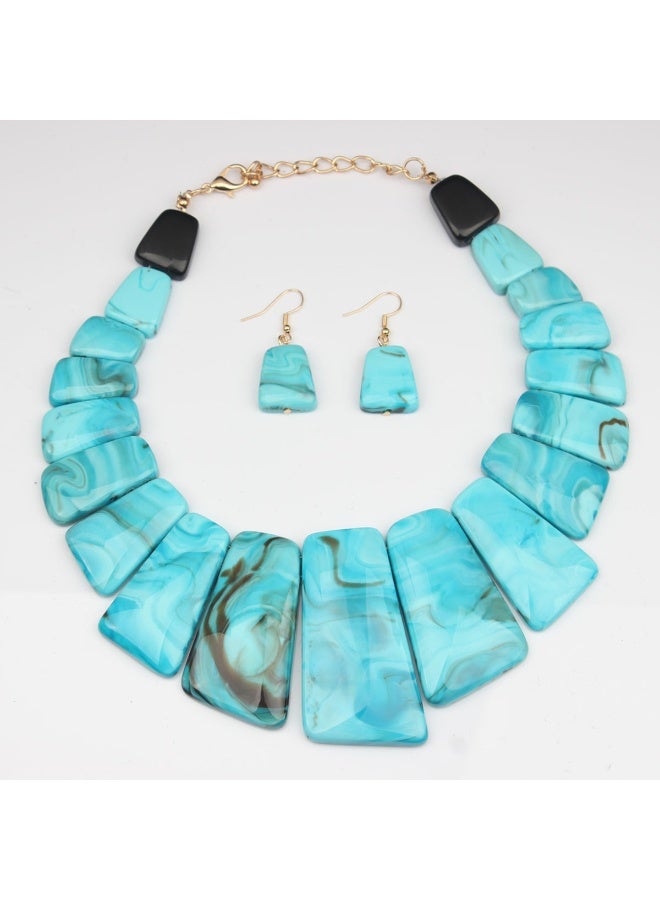 NIBEMINENT Vintage Style Statement Necklace and Earring Set