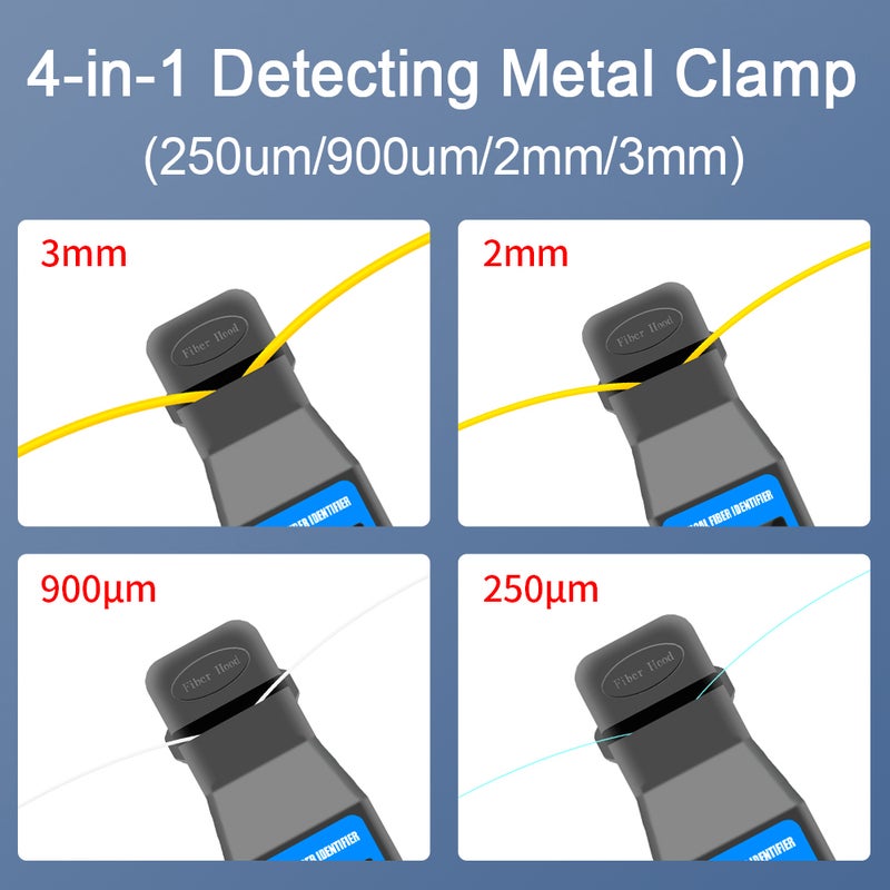 Professional LCD Display Fiber Optical Identifier Portable 4-in-1 Clamp 10mw Visual Fault Locator Optical Fiber Direction Identifier Suitable for 3.0/2.0/0.9/0.25mm Fiber Line - Image 3