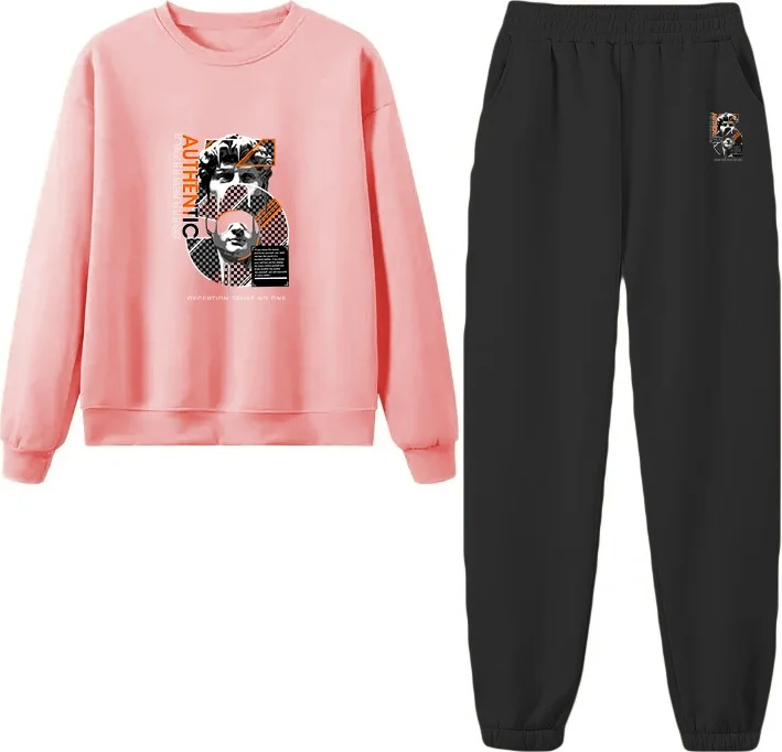 DogFish Tracksuit Oversize Authenic Printed Tracksuit Pink