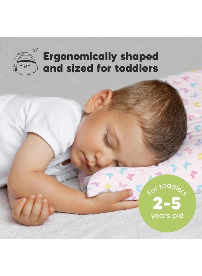 KeaBabies Toddler Pillow with Pillowcase - My Little Dreamy Pillow - Organic Cotton Toddler Pillows for Sleeping, Kids Pillow, Travel Pillows for Sleeping, Mini Pillow, Toddler Bed Pillows (Flutter) - Image 2