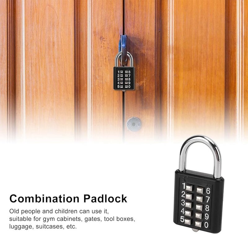 Heavy Duty Waterproof Combination Padlock 10 Digit Push Button for Gym Gate Cabinet Toolbox Suitcase - Image 4