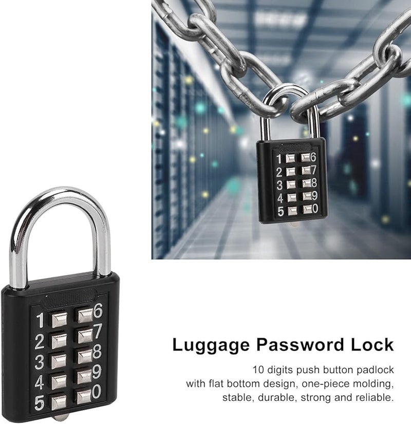 Heavy Duty Waterproof Combination Padlock 10 Digit Push Button for Gym Gate Cabinet Toolbox Suitcase - Image 5