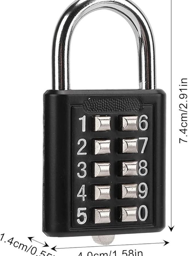 Heavy Duty Waterproof Combination Padlock 10 Digit Push Button for Gym Gate Cabinet Toolbox Suitcase - Image 3