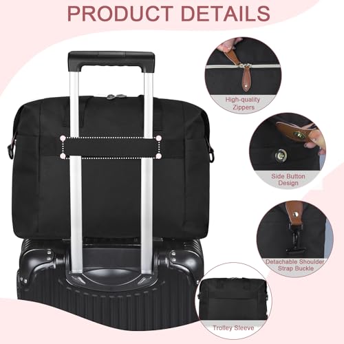 Pritent Diaper Bag Tote, Diaper Baby Bags with Pacifier Case, Shoulder Straps, Stroller Clips, Waterproof Large Mommy Maternity Travel Baby Tote for Mom and Dad, black - Image 4