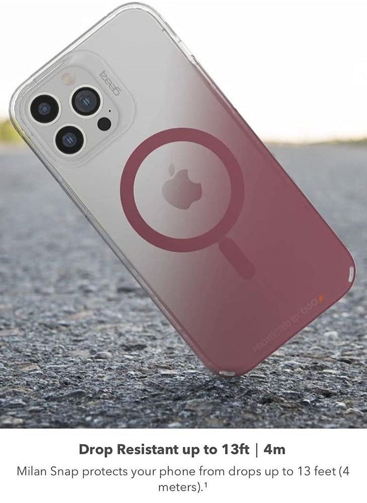 Gear4 - Milan Snap iPhone 13 Pro Max Case Cover with MagSafe with D3O Impact Protection Up to 13 Feet / 4 Meter - Rose - Image 1