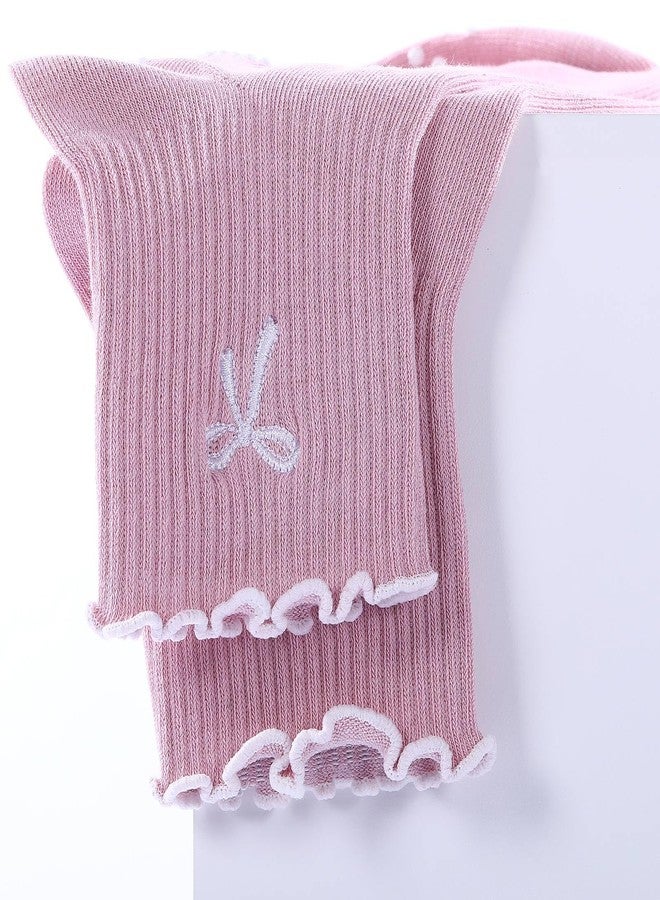 Simlakey Cute Pilates Grip Socks for Women Ruffle Frilly Yoga Socks Non Slip Cotton Grippy Sock for Workout - Image 2