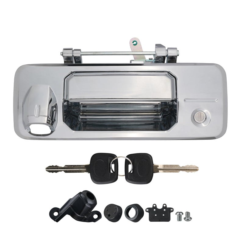 omoZone Tailgate Handle with Rear Camera Hole Liftgate Latch Handle with Key Lock Cylinder Compatible with 20142021 Toyota Tundra 20162022 Toyota Tacoma Replaces 690900C090 690900C091