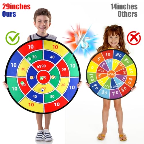FINENIC Toys Gifts for Kids Boys Daughter Son Birthday 29 Large Dart Board for Kids DoubleSided Kids Dart Board with Sticky Balls Indoor Sports Outdoors Fun Party Play Games Toys - Image 3