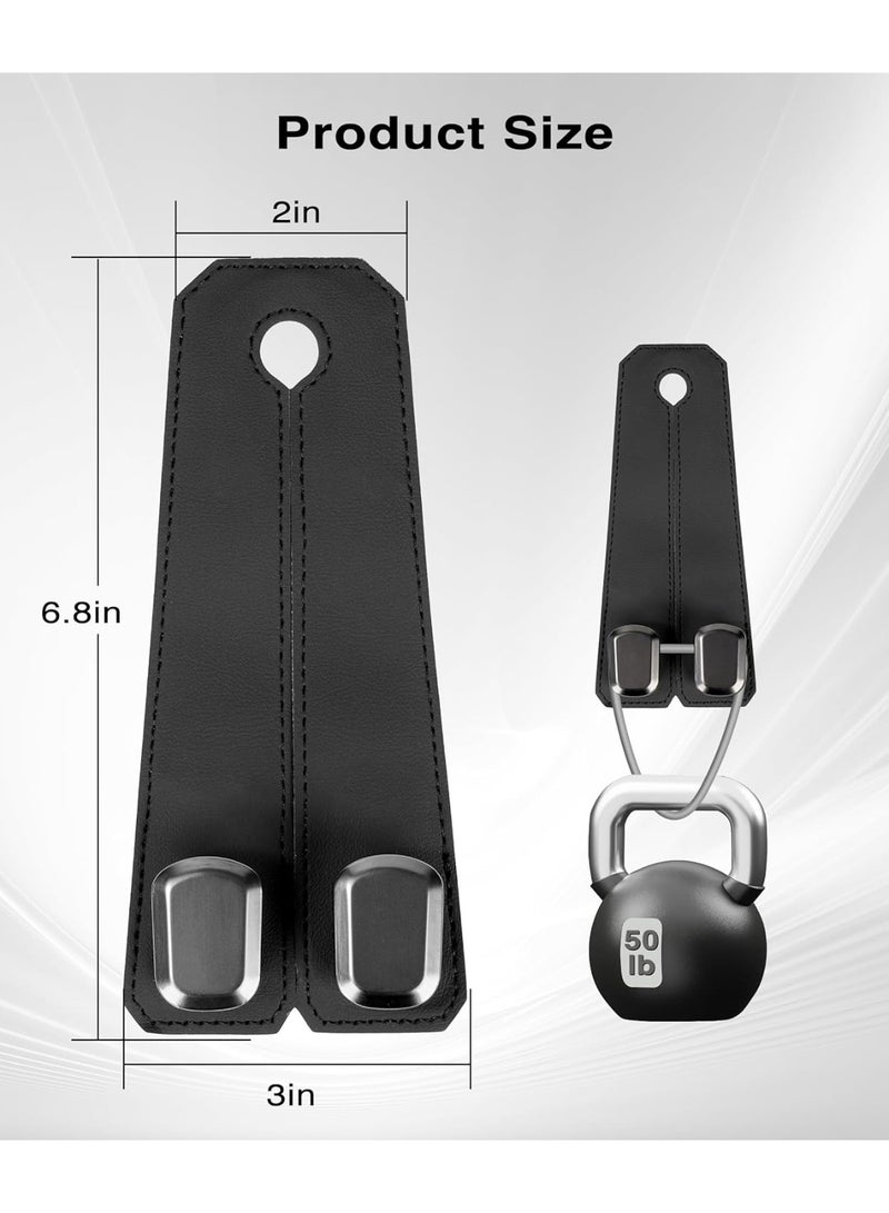Neonix ( 2 pcs ）Car Hooks for Headrest, Seat Back Storage Hook Luxurious Leather 100% Metal Multifunctional Car Hanger & Holder for Heatrest, Seat, Bag, Purse (Black) - Image 2