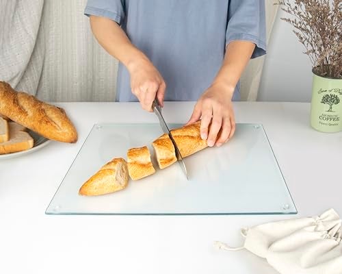 Kitchenville Glass Cutting Board 16"x12": Tempered Glass Kitchen Counter Protector - Durable- Scratch-Resistant, Heat-Proof - Clear Design - Image 3