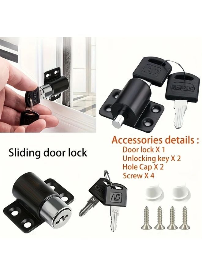 9 Piece Sliding Door Lock Set Aluminum Alloy Anti Pry Key Dual Security Push Pull Window - Image 2
