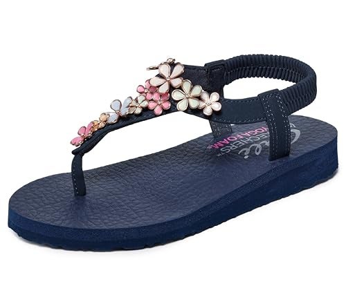 Skechers Women's Meditation - Glass Daisy, Navy Multi, 6 - Image 5