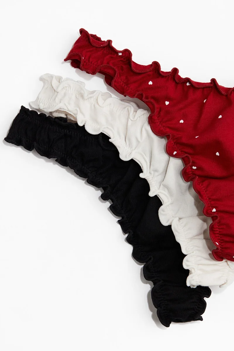 H&M 3-pack overlock-detail thong briefs