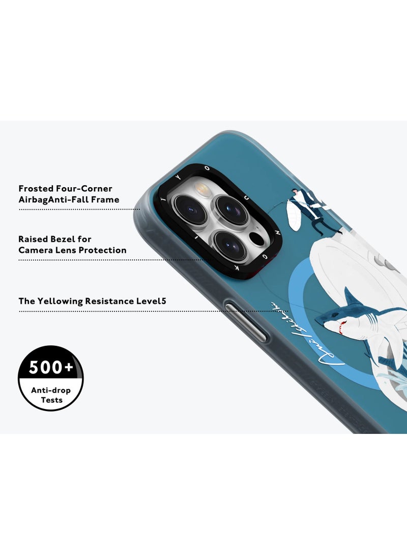 YOUNG KIT حافظة آكي إيشيباشي صيفية ماغسيف لأبل آيفون 15 برو ماكس 6.7 بوصة - سلسلة آكي إيشيباشي - قرش - Image 5