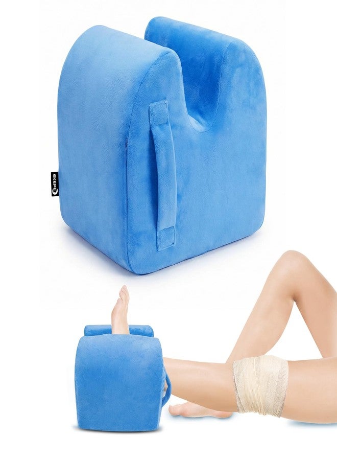EKEPE Knee Replacement Surgery Pillow for Post Surgery Recovery - ACL Surgery, Knee Surgery and Hip Surgery Recovery, Memory Foam Leg Elevation Pillow for Leg Support, Rehab, Extension - Blue - Image 1