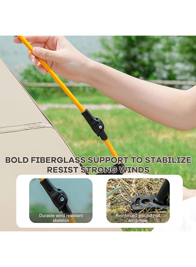 تودي جي هو خيمة انبوبية فورية محمولة، خيمة عائلية تلقائية للأشخاص من 3 إلى 4 ببابين ونوافذ، ومعدات تخييم خارجية مقاومة للمطر للمنتزه، الشاطئ، الحديقة، الفناء (باللون البيني) - Image 5