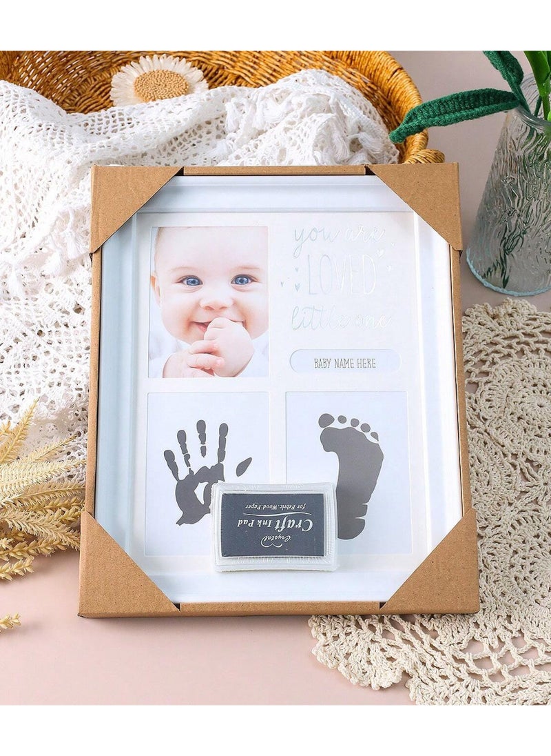 Decorhills 6-Pcs Baby Handprint and Footprint Keepsake Photo Frame with Black Color Pad for Newborn Boys & Girls, Personalized Baby Shower Gifts, Baby Girl & Boy Gifts  - Image 4