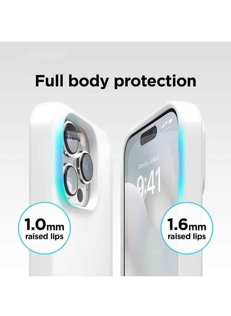 Generic - Silicone Case Cover Full Covered Anti Scratch Shockproof  For Apple iPhone 15 Pro Max (White) - Image 1