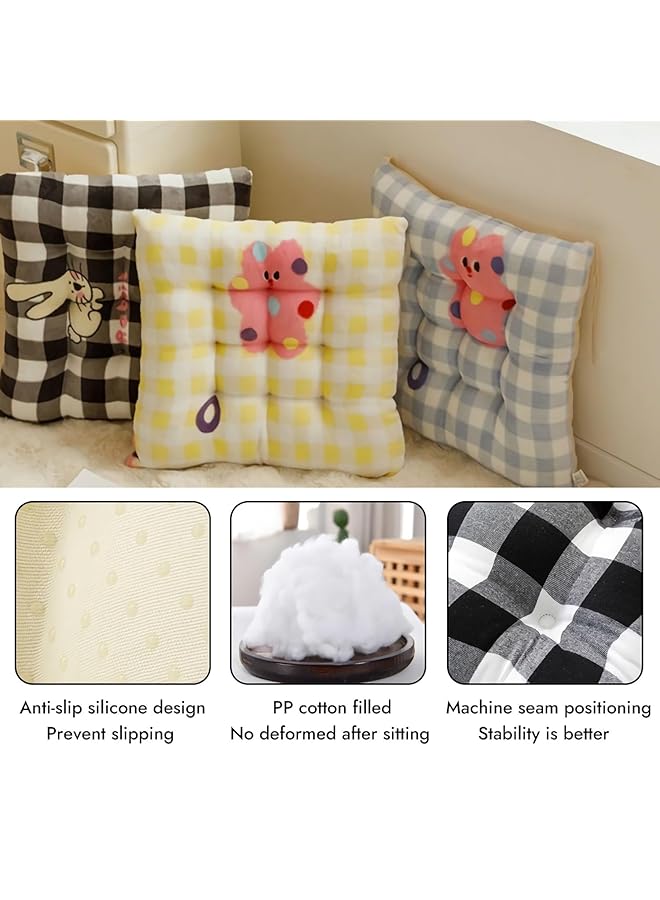 erorex Cotton Chair Cushion Square Chair Pads Non Slip Seat Cushion Floor Pillow Cushion For Chair Living Room Balcony Office Sofa Yoga 16 Inch 40Cm B - Image 3