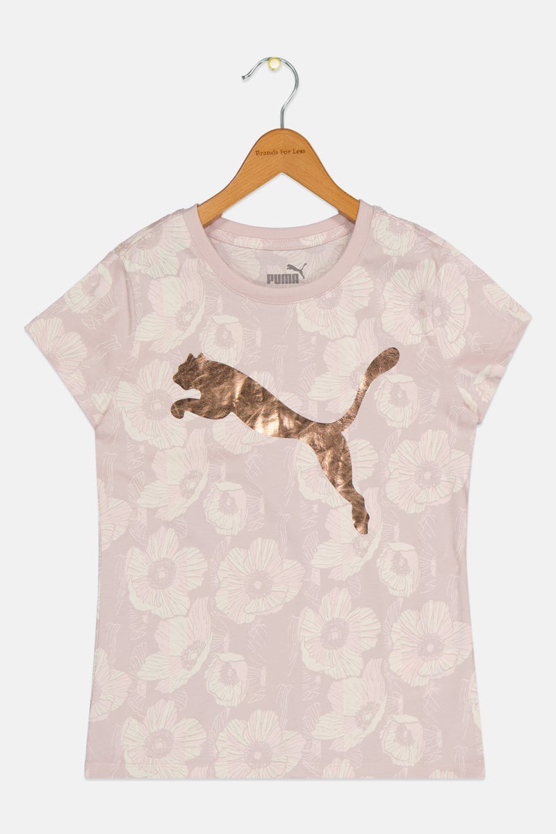 PUMA Kids Girl Crew Neck Short Sleeve Outdoor T-Shirt, Multicolor - Image 1