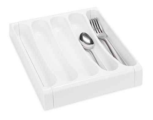 Camco Adjustable Cutlery Tray - Designed for RV and Compact Kitchen Drawers, Adjusts Between 9" and 13" for an Easy Custom Fit -White (43503) - Image 2