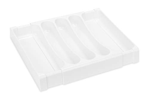 Camco Adjustable Cutlery Tray - Designed for RV and Compact Kitchen Drawers, Adjusts Between 9" and 13" for an Easy Custom Fit -White (43503) - Image 3