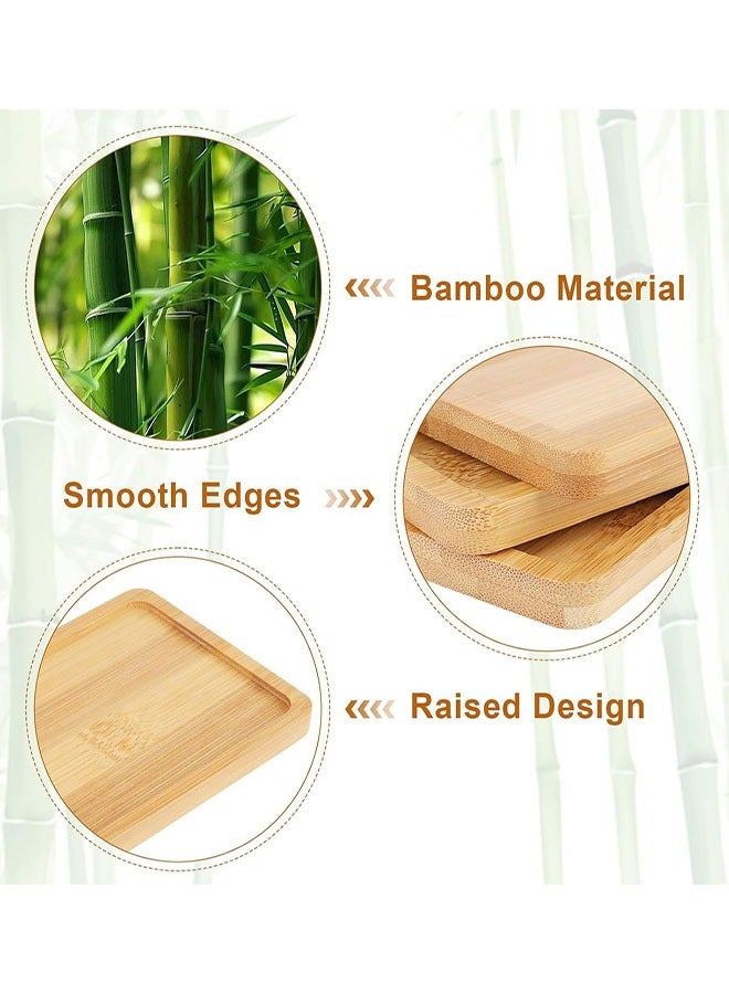 صواني من الخيزران، 4 قطع صواني خشبية بيضاوية مستطيلة الشكل بيضاوية الشكل، صينية تقديم صغيرة للطعام طبق جبن كاركوتيري خبز فاكهة مطبخ - Image 4